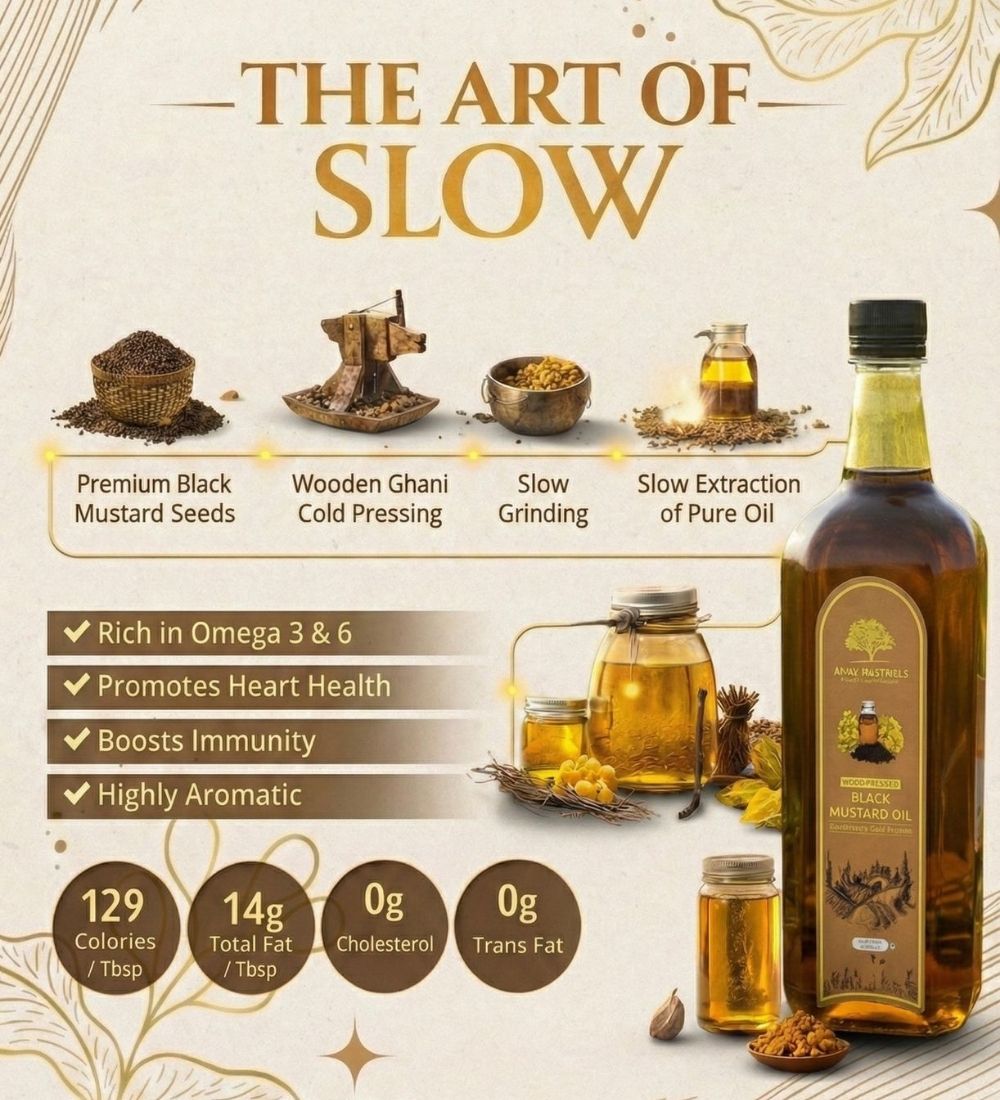 Wood Pressed Black Mustard Oil 1000ml