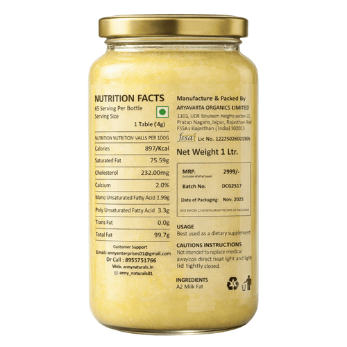 Pure A2 Bilona Cow Ghee 1 Ltr